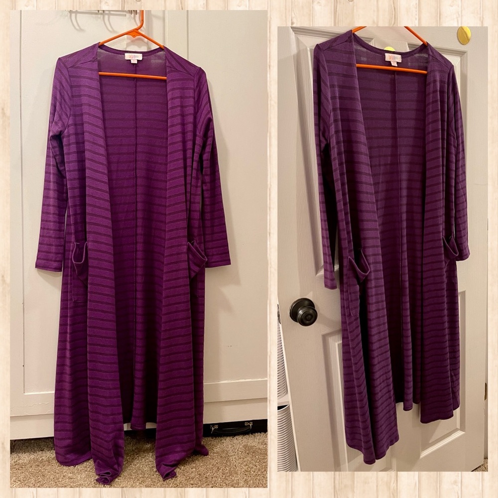 LuLaRoe Purple long cardigan - size small